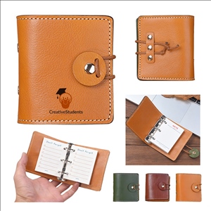 A9 Pocket Genuine Leather 60 Pages Binder Planner Notebook